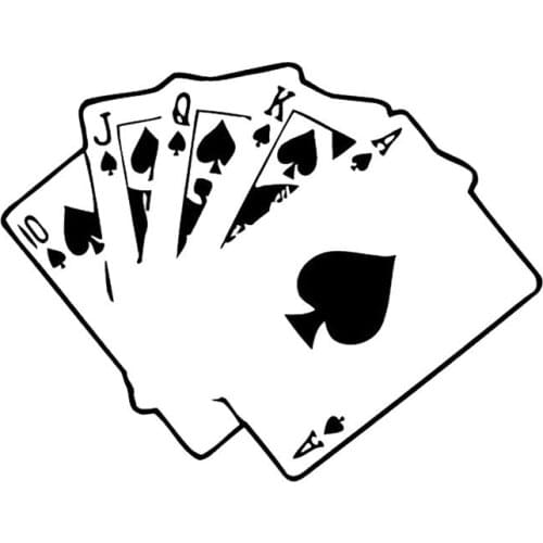 Personality Casino Poker Car Sticker Accessories Laptop Decal KK Vinyl PVC 17cm*13cm