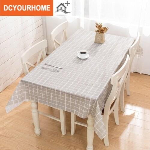 Plaid Waterproof Tablecloth Living Room Kitchen PVC Plastic Soft Glass Table Cloth Rectangle Dinning Table Cover tapetes