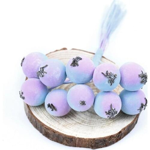 10Pcs/Bouquet Artificial Berry Plastic Vivid Ornamental Anti Fade Blueberry Artificial Fake Flower Decorative Simulation Berry