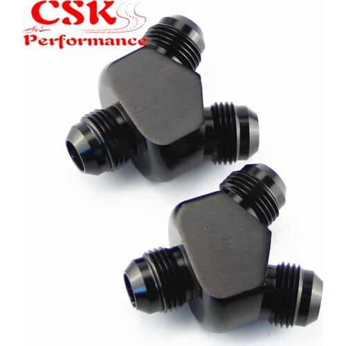 2PCS AN8 AN-8 Inlet AN8 8AN Outlet Y Block Car Aluminum Alloy Fittings Adapter