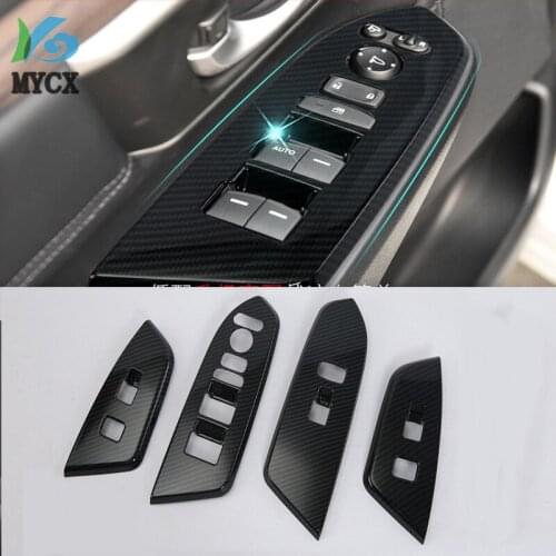 4Pcs/set Car Armrest Window Lift Switch Button Cover Trim Styling For Honda CRV CR V 2017 ABS Sticker Car-covers