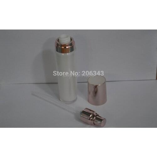 50ml pearl white acrylic press pump lotion.emusion bottle,cosmetic container,press pump bottle with pink lid ,Cosmetic bottle