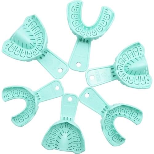6Pcs/set Colorful Dental Impression Trays Plastic Materials Disposable Teeth Tray Holder Dental Tool Oral Care Lab Equipment
