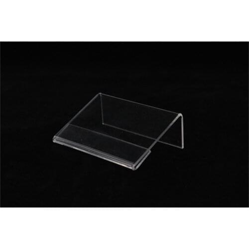 7x4cm Clear Acrylic Plastic Table Sign Price Tag Label Display Paper Promotion Card Holders Thick 1.3mm L Stand 50pcs