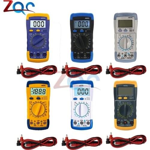 A830L Electric Handheld LCD Digital Multimeter Ammeter Voltmeter Ohmmeter AC/DC Volt Amp Ohm Tester Diagnostic Tool Test Probe