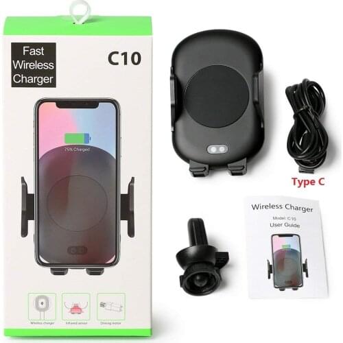 Automatic Infrared Induction Car Mount Qi Wireless Charger For iPhone XS XR Fast Wirless Charging Car Phone Holder Stand