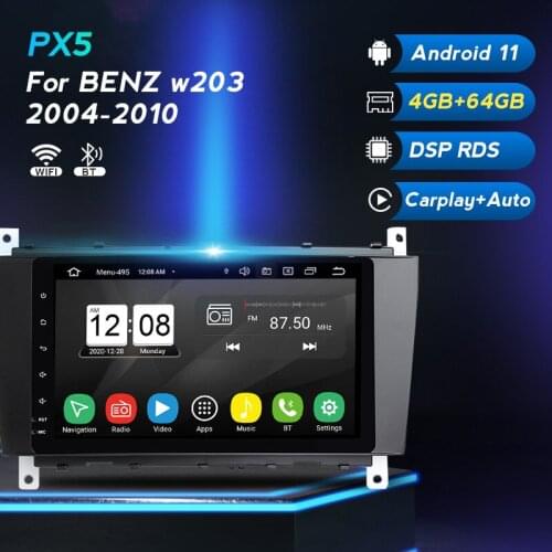 8" 4G LTE Android 11 DSP Car Radio Multimedia GPS Navigation Player for Benz C Class W203 W219 C180 C200 C230 C320 C350 CLK W20