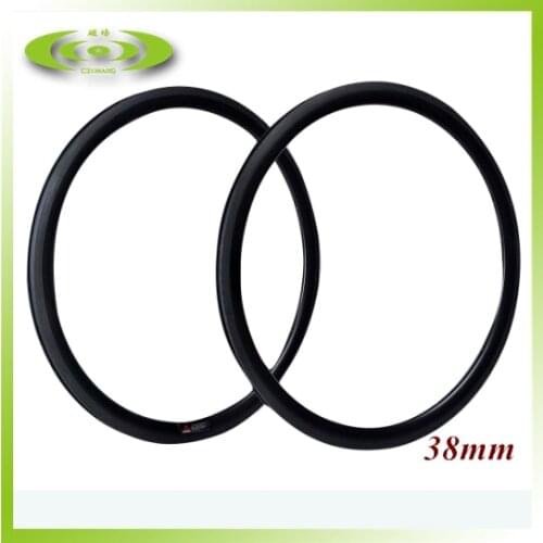 Free shipping 38mm carbon road rims clincher road bicycle wheel rims
