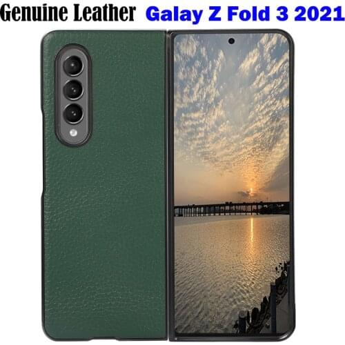 Capa for Samsung Galaxy Z Fold 3 Genuine Leather Cover Case for Samsung Z Fold 3 2021 Case Fold 2 3 Fold3 Protective Full Fundas