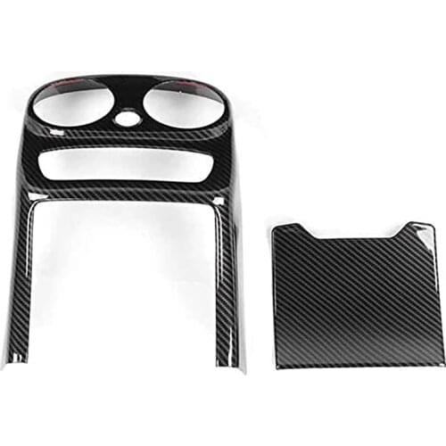 For Benz C Cl W205 2019 2020 Car Carbon Fiber Rear Air Outlet Vent Frame Armrest Anti-Kick Cover Trim Accessories