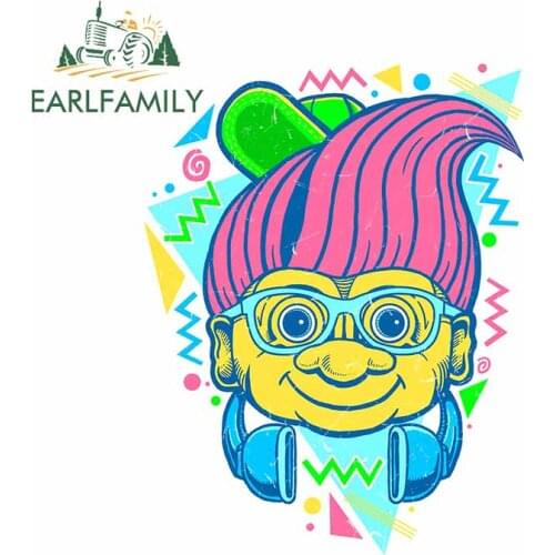 EARLFAMILY 13cm x 10cm for Hip Troll Car Sticker Vinyl Waterproof Anime Decal Graphics Car Styling Custom Printing Decoration
