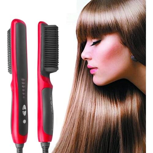 Hair Straight Electric Hair Straightener Steam Hot Comb Beard Straightener Styler Brush Hair Styling Tools for Women #RE-58