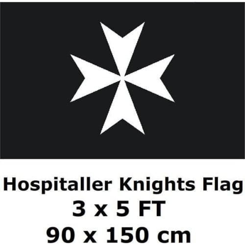Malta Hospitaller Knights Battle Flag 90 x 150 cm 100D Polyester Big Malta Rhodes Flags and Banners For Home Decoration