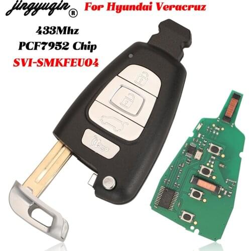Jingyuqin 4 Button For Hyundai Veracruz 2007-2012 Fob 433MHz PCF7952A Chip SVI-SMKFEU04 Remote Control Car Key TOY40 Balde