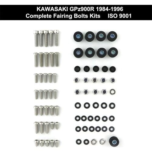 Fit For Kawasaki GPZ900R 1984-1996 Motorcycle Complete Cowling Fairing Bolts Kit Speed Nuts Stainless Steel GPZ 900R