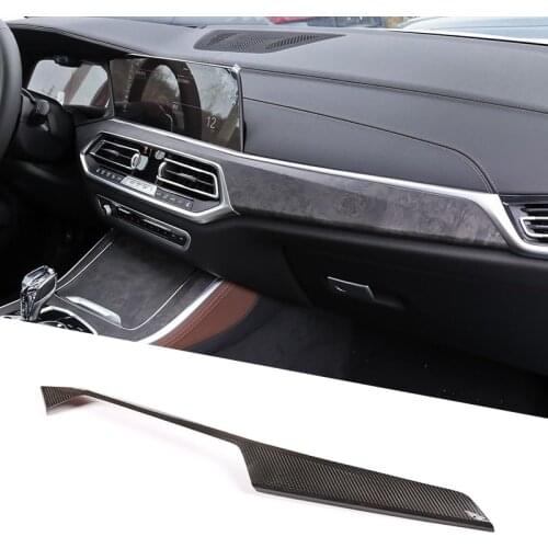 LHD Real Carbon Fiber For BMW X5 G05 2019-2020 Center Console Decoration Panel Car Accessories