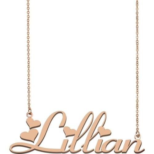 Lillian Name Necklace , Custom Name Necklace for Women Girls Best Friends Birthday Wedding Christmas Mother Days Gift