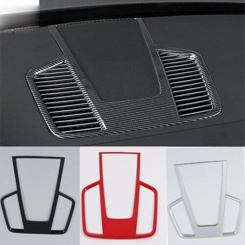 Matte / Red / Carbon Fiber Look Interior Fit For Porsche Cayenne 2018 - 2020 Dashboard Middle Air Vent Cover Trim