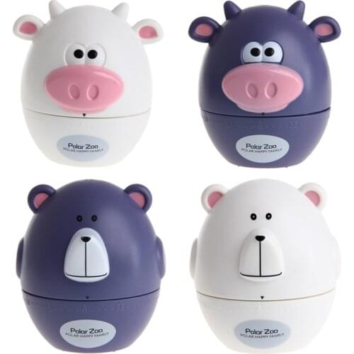 Bear Cow Timer Mechanical Wind Up 60 Minutes Kitchen Gadget Novelty