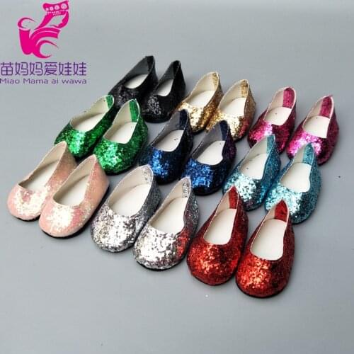 Doll Shoes for 40cm Born Babies Doll Shoes Fits for 18 Inch Girl Doll Sequin Shoes Doll Accessories