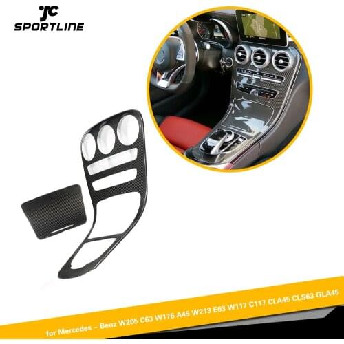 Control Panel For Mercedes-Benz W205 C63 GLC X205 Center Console Panel Without Clock Interior Trim 2015 - 2019 Carbon Fiber