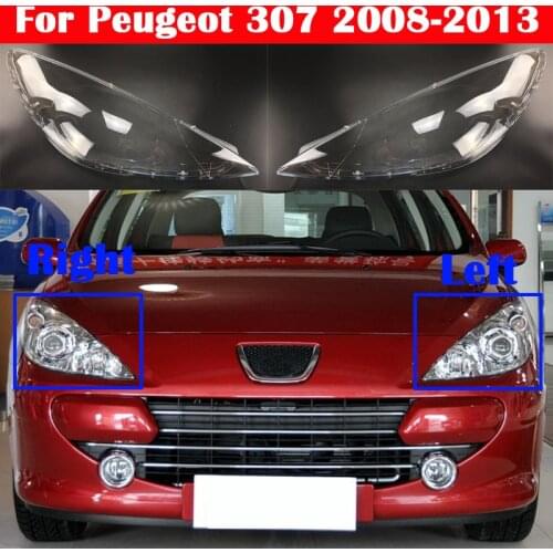 For Peugeot 307 2008-2013 Car Front Headlight Cover Headlamp Lampshade Lampcover Head Light Lamp Caps Glass Lens Shell Case