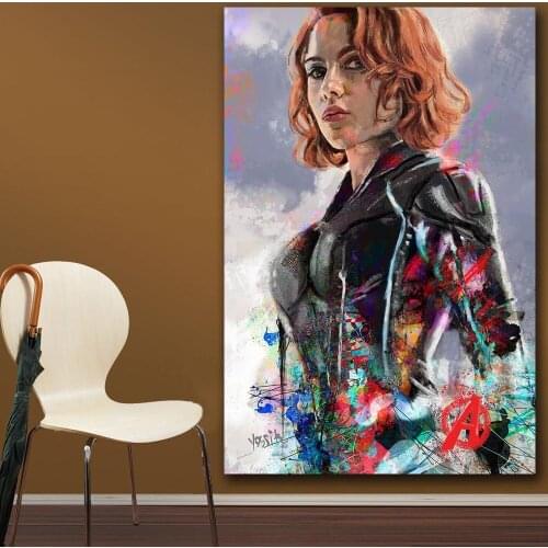 Large size pop art Black Widow Painting For Living Room Home Decoration Oil Painting On Canvas Wall Painting NO FRAME