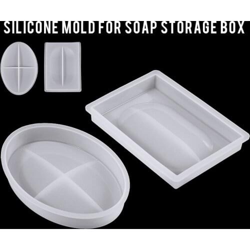 Clear Soap Dish Storage Box Silicone Mould DIY Mirror Glass Epoxy Resin Soap Dish Holder Mold Handmade Craft Oval/rectangle