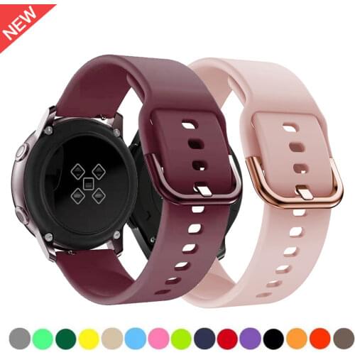 22mm 20mm Silicone strap for Active 2 42mm Samsung Galaxy Watch Huawei watch GT GT2 Replacement strap for Amazfit GTR Bi