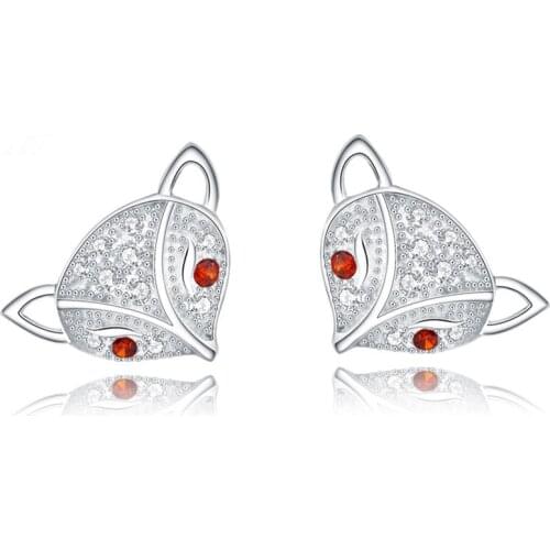 Silver Earring Fashion Jewelry New Design Lovely Fox 925 Sterling Silver Stud Earrings for Women Wholesale Gift Hot Sell