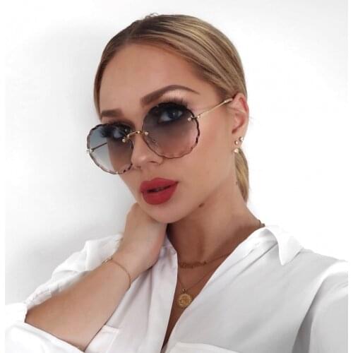 Frameless Sunglasses Flower Cut Edge Sun Glasses 2021 Ocean Colorfull EYEWEAR