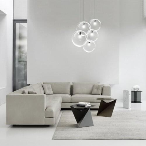 Nordic modern simple single-headed art creative personality dining room bar table spherical glass ball chandelier