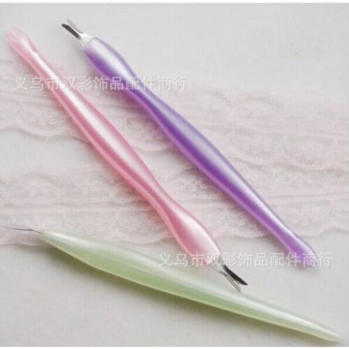 50Pcs dead skin fork 3 pretty colors Cuticle Trimmer Pusher Remover Pedicure Care Nail File Nail Beauty Trimming File Tool