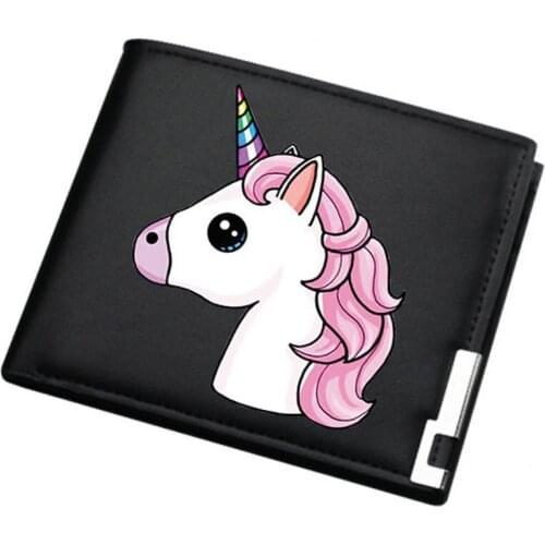 Magical Wallet Unicorn Purse Magic Horse Short Leather Case Money Notecase Change Burse Card Holders