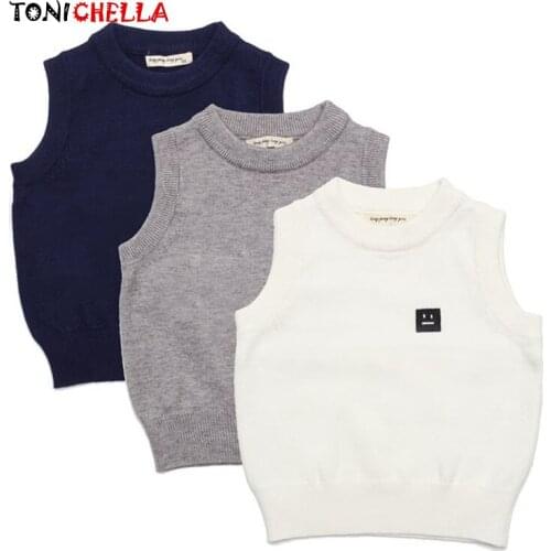 Baby Knitted Vests Kids Boys Girls New Fashion Style Autumn Spring Candy Color Childrens Outerwear Pullover Waistcoats CL5143