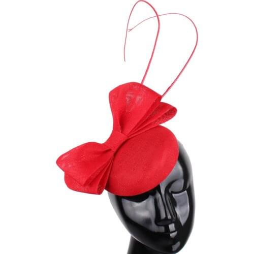 Imitation Sinamay Bow Charming Headpiece Prom Wedding Chapeau Cap For Ladies Fascinator Hat Hair Pin Bride New Hair Accessories
