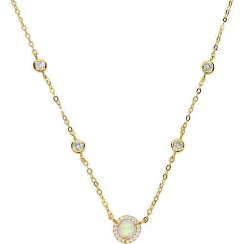 100% 925 Sterling silver multiayer love opal charm Pendant Necklaces for women drip cz delicate dainty necklace girly necklace