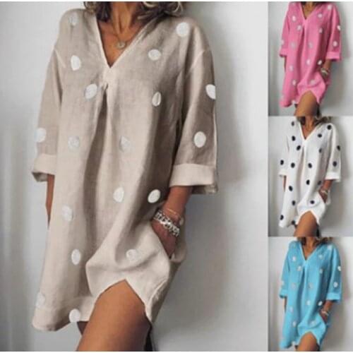 Polka Dots Beach Dress Saida De Praia Cotton Bikini Cover Up Kaftan Beach Pareos De Playa Mujer Bikini Cover-up