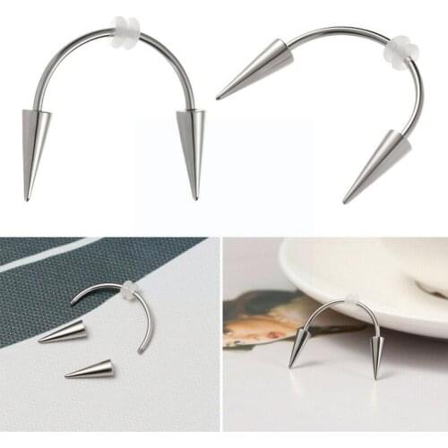 1pc Dracula Nail Septum Piercing Tiger Tooth Steel Nail C Decoration Zomibe Lip Punk Vampire Smile Piercing Rod Tooth M7F8