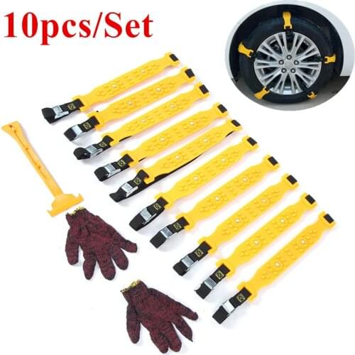10pcs Tire Snow Chian Car Truck Driving Security Tire Chian for Outdoor Winter Snow Mud Anti-Skid