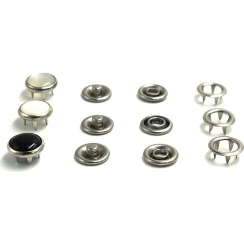 2018 Fashion Botones Scrapbooking stainless steel 100sets/lot 10mm/12mm 4 Part Buttons White Pearl Prong Snap Button Fastener