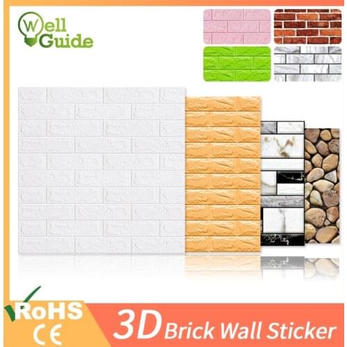 3D Wall Stickers Brick stone pattern Waterproof Self-Adhesive 70cm*77cm 3D Wallpaper Sticker For Kids Room Kitchen Living Room