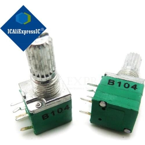 5pcs RV097NS 100K single linked potentiometer B100K with a switch audio 5pin shaft 15mm amplifier sealing potentiometer
