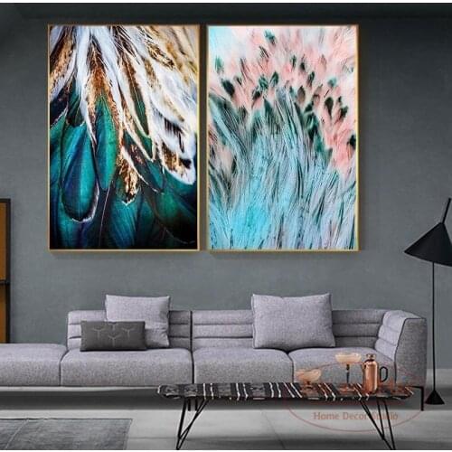 Abstract Feathers Luxury Posters And Prints Canvas Painting Wall Pictures For Living Room Modern Decorative Home Decor Quadro