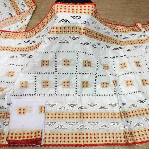 African lace fabric 2020 high quality lace swiss voile lace tissu african bazin riche fabric cotton embroidery brocade 7yards