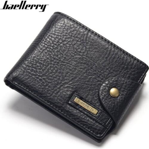 Baellerry Brand Vintage Designer Rfid Men Wallets Card Holder Coin Pocket Short Wallet Male Man Purses Black Brown Small Purse