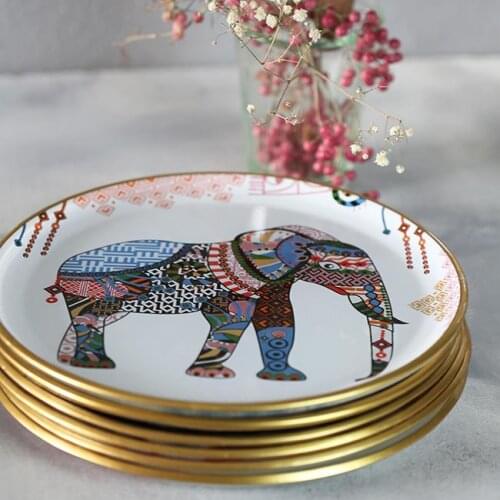 Glore Elephant White Cake Plate 21 cm 6'lı modern design stylish sofralar service presentation catering dish