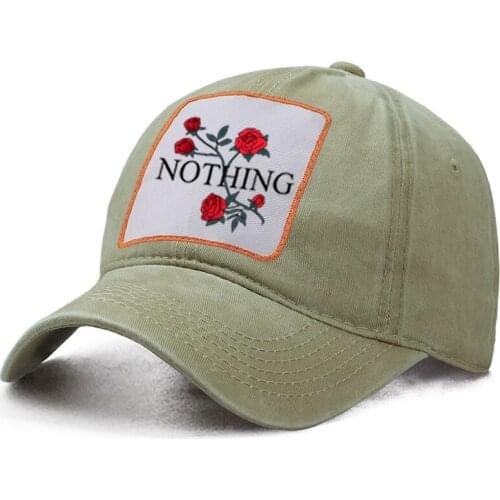 Floral Red Rose Nothing Baseball Cap Dad Trucker Snapback Bone Hat Harajuku Streetwear Woman Berets Ponytail Caps Gorras Hats