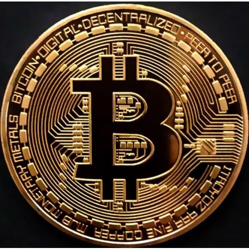 BITCoin Art Collection Gold Plated Bitcoin Coin Physical Bitcoin BTC Physical Bit Coin Metal Antique Gold Commemorative Coins