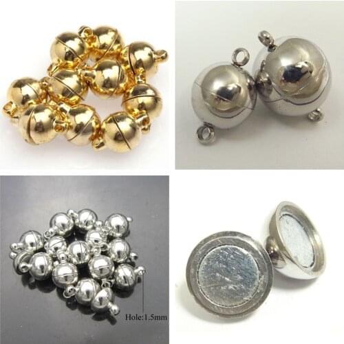10pcs Round Beads Magnetic Clasps DIY Jewelry Making Neckalce Bracelets Connector Clasp Jewelry Findings